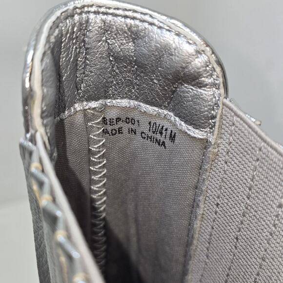 Chinese Laundry Metallic Silver Block Heel Western Boots Festival Disco Glam 10 - Picture 10 of 15